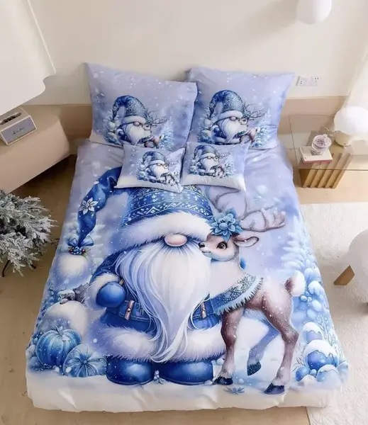 3D Bavlnené obliečky WINTERLY modré + obliečka na vankúšik 40x50 cm zdarma Rozmer obliečky: 70 x 90 cm | 140 x 200 cm