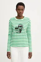 Bavlnené tričko s dlhým rukávom Karl Lagerfeld IKON