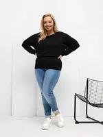 Čierna plus size blúzka