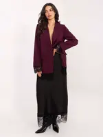 Dámsky tmavočervený blazer s čipkou