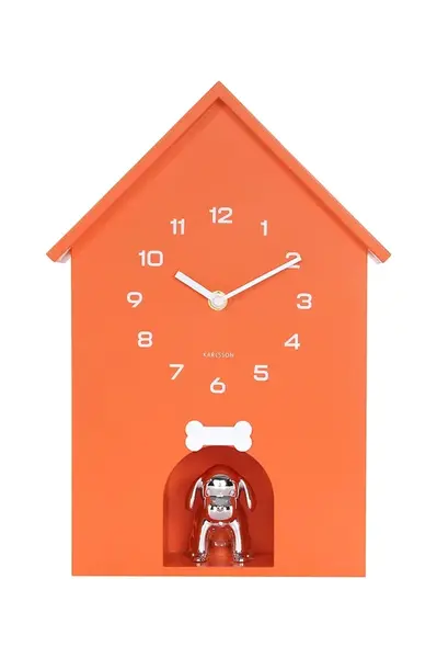 Zvukové nástěnné hodiny Karlsson Dog House 36,5 x 26,5 cm