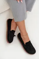 Kožené semišové mokasíny Zazoo 322 čierne