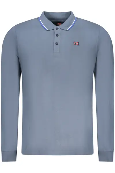 NORWAY 1963 MEN&#39;S LONG-SLEEVED POLO SHIRT, BLUE
