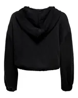 Černá crop mikina s kapucí