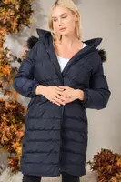 Z9740 DEWBERRY WOMEN'S COAT-NAVY BLUE