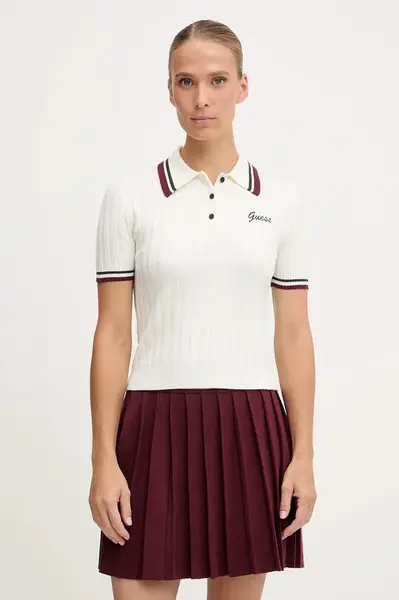 Polo tričko s prímesou vlny Guess SABINA