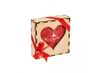 Červené čokoládové srdce v dárkové krabičce