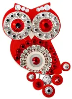 Sovičky Malá soví brož červená II.