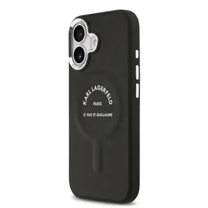 Zadní kryt Karl Lagerfeld PU RSG Logo MagSafe pro Apple iPhone 17, černá