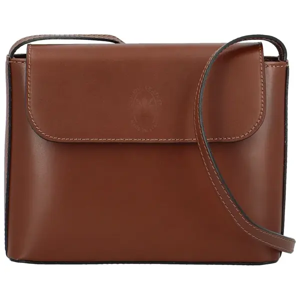 Dámská kožená crossbody kabelka hnědá - Delami Vera Pelle Walli