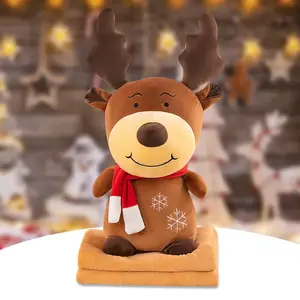 Plyšový SOBÍK s dětskou dekou uvnitř, hnědý