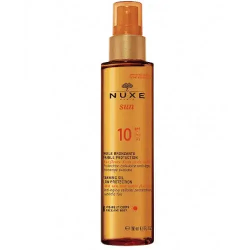 Nuxe Bronzujúce olej na opaľovanie na tvár a telo Sun SPF 10 (Tanning Oil Low Protection) 150 ml