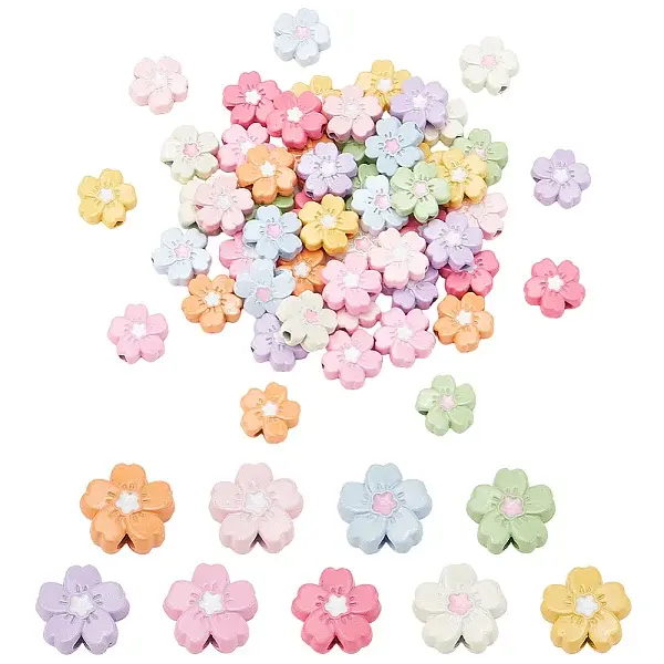 54Pcs 9 Colors Zinc Alloy Beads