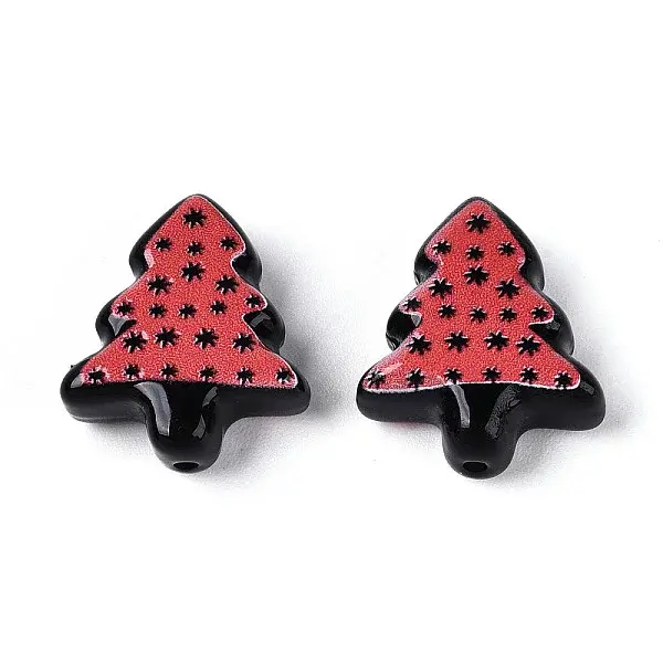 Christmas Printed Opaque Resin Beads