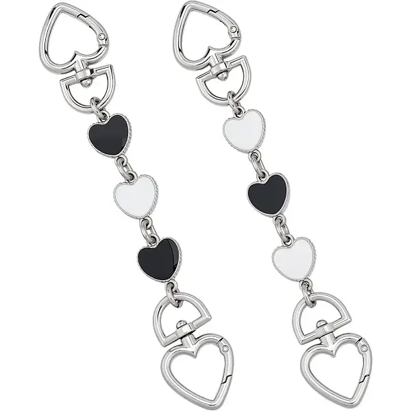 2Pcs 2 Colors Alloy Enamel Purse Strap Extenders