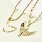 304 Stainless Steel Micro Pave Clear Cubic Zirconia Pendant Necklaces for Women