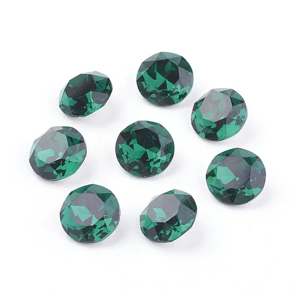 Pointed Back & Back Plated Glass Rhinestone Cabochons