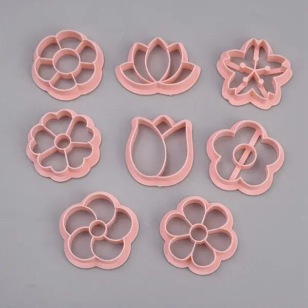 8Pcs 8 Styles PP Plastic Cookie Cutters