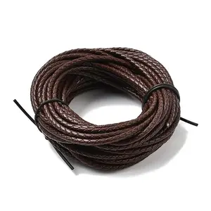 Braided Leather Cord with Core