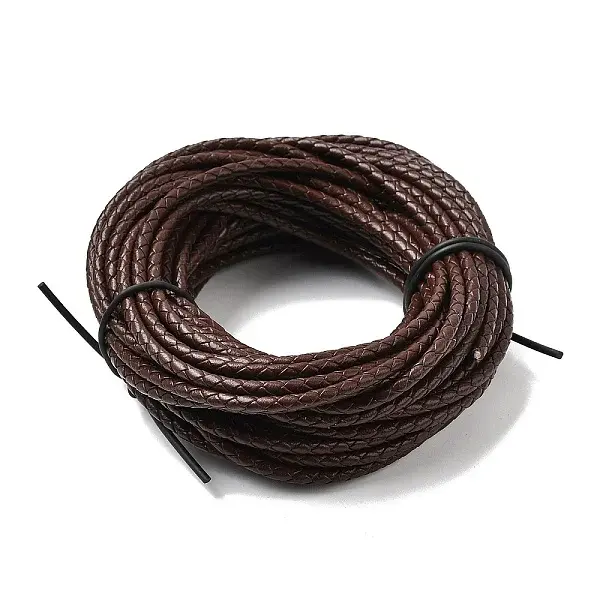 Braided Leather Cord with Core