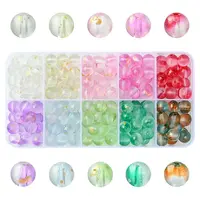200Pcs 10 Colors Frosted Baking Painted Glass Beads
