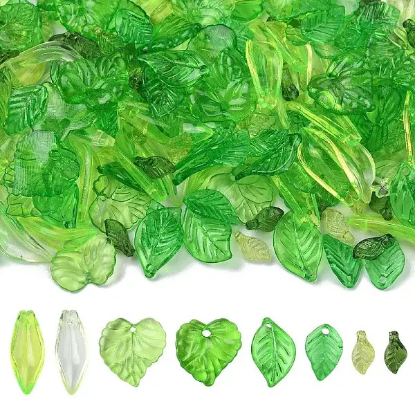 240Pcs 8 Styles Transparent Acrylic Pendants