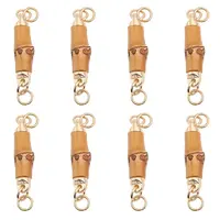 8Pcs Bamboo Connector Charms