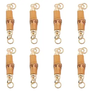 8Pcs Bamboo Connector Charms
