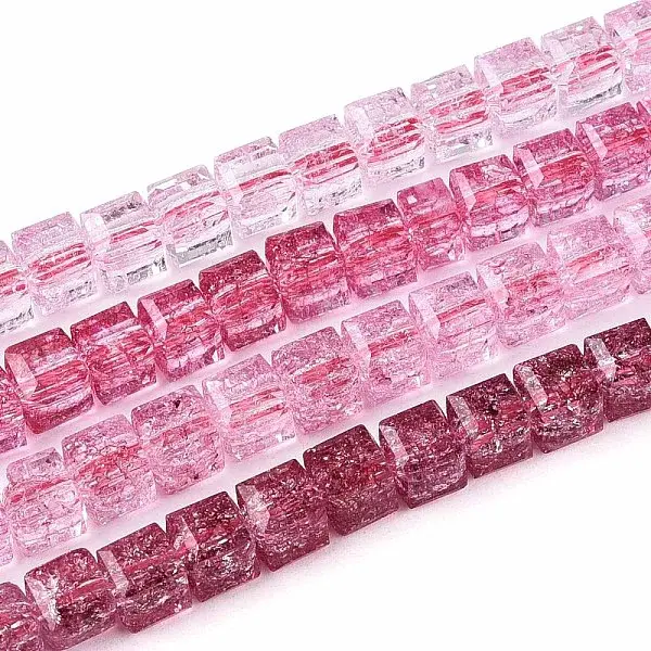 Crackle Transparent Glass Beads Strands