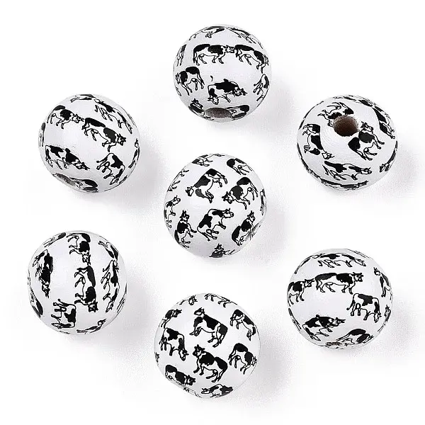 Printed Schima Wooden Beads