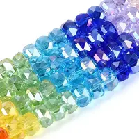 Electroplate Transparent Glass Beads Strands