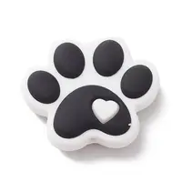 Dog Paw Print Food Grade Eco-Friendly Silicone Beads