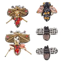 5Pcs 5 Styles Rhinestone & Felt Bee Patches