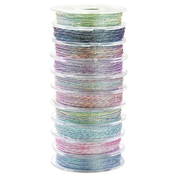 1 Groud 10 Rolls 3-Ply Metallic Polyester Cords