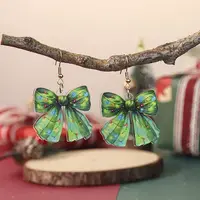 Christmas Theme Iron Acrylic Dangle Earrings