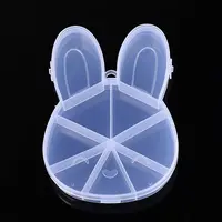 Easter Rabbit 9 Grids Plastic Bead Storage Containers with Hinged Lid