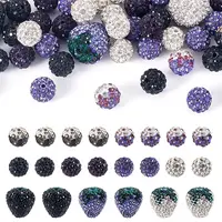 9 Styles Handmade Polymer with Rhinestone Clay Beads