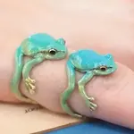 Frog Alloy Enamel Cuff Rings