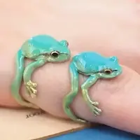 Frog Alloy Enamel Cuff Rings