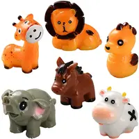 18Pcs 6 Styles Resin 3D Animal Ornaments