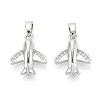 Brass Micro Pave Cubic Zirconia Pendants