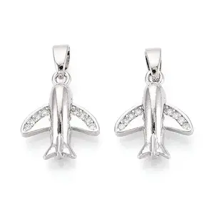 Brass Micro Pave Cubic Zirconia Pendants