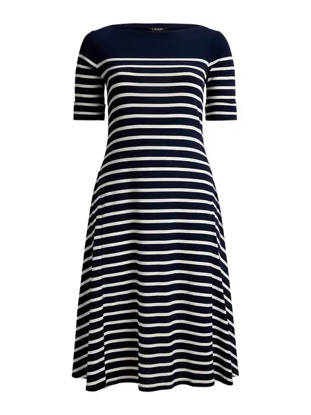 Lauren Ralph Lauren Plus Šaty 'MUNZIE'  námornícka modrá / biela