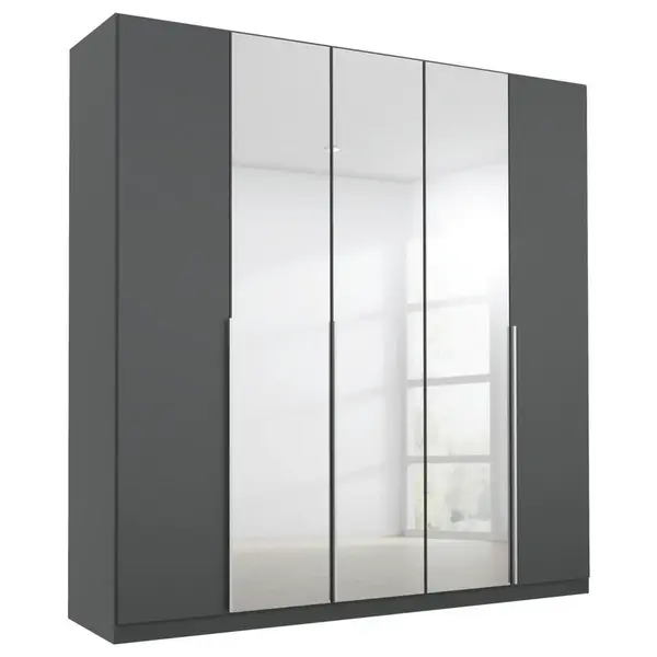 Rauch Möbel ŠATNÍ SKŘÍŇ S OTOČNÝMI DVEŘMI, šedá, barvy stříbra, 226/229/54 cm