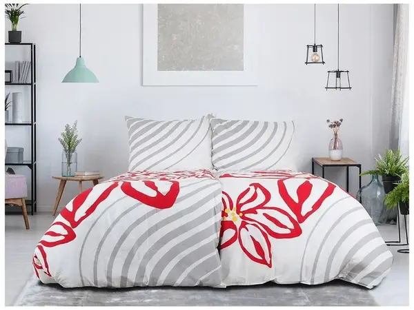 Bavlněné povlečení FLOERIC světle šedé Rozměr povlečení: 70 x 90 cm | 140 x 200 cm