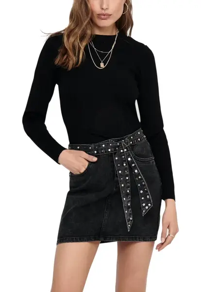 Černý basic svetr s dlouhým rukávem