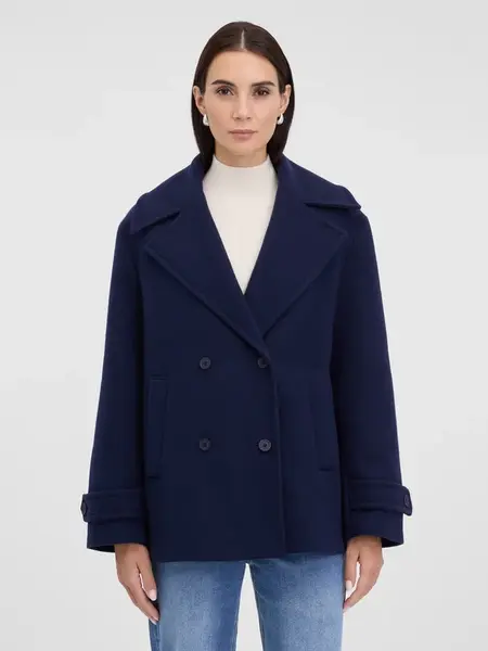 Námornícky modrý krátky kabát ORSAY