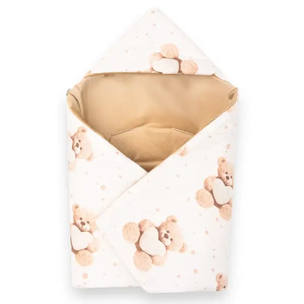 Zateplená zavinovačka do autosedačky New Baby Love Teddy Bear beige , 20C59222