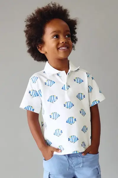 Detská bavlnená polokošeľa Mayoral