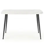 Stôl Marco 120x70 Sklo/Mdf/Oceľ – Biely/Čierna